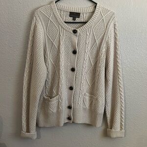 Arcrylic and wool blend button up cardigan